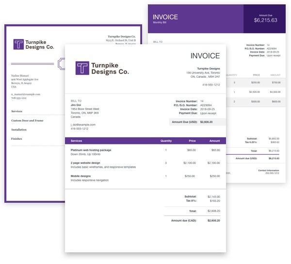 Computer generated invoice software